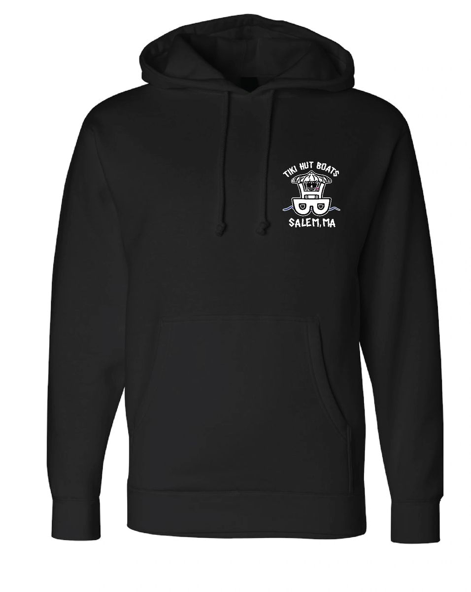 Black hoodie with graphic logo