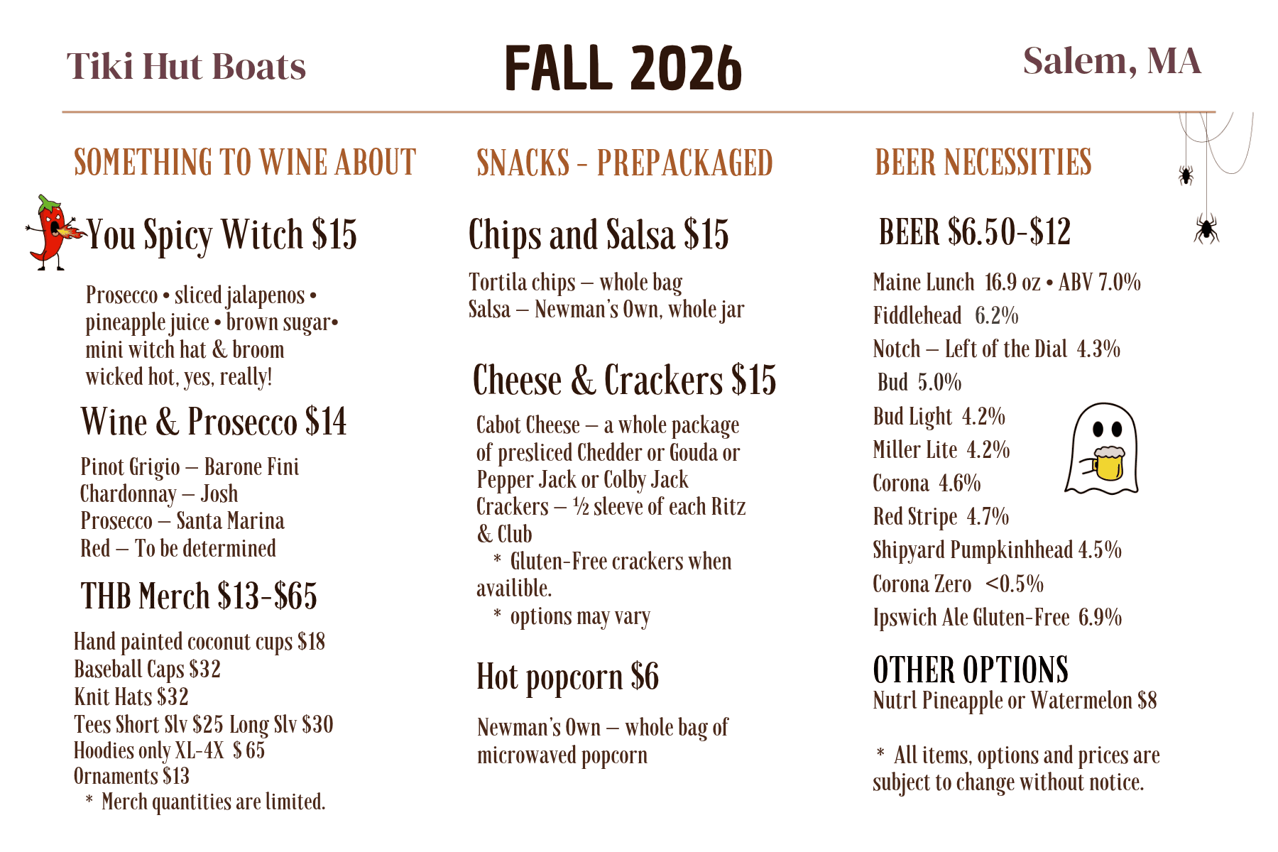Tiki Hut Boats Fall 2026 Cocktail Menu Page 4